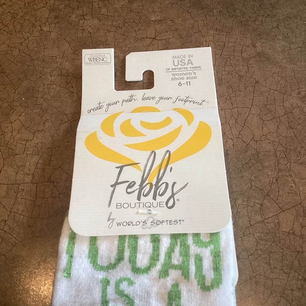 Febb’s TODAY IS A GOOD DAY Ankle Footie Socks Fits 6-11‎ NEW